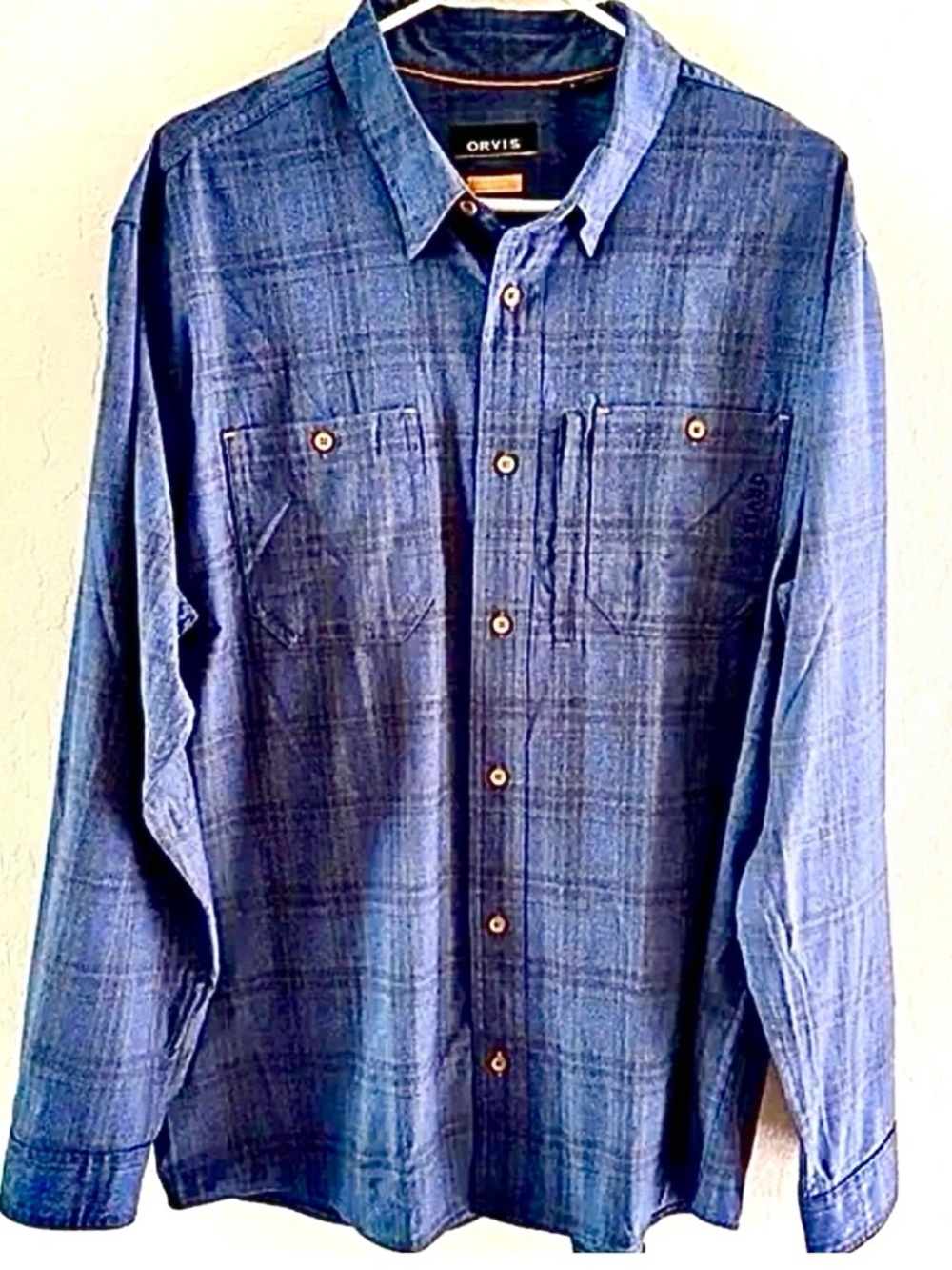 NWT Orvis UPF 30 Performance Shirt Men’s Large Blue Quick Dry Fishing Hiking